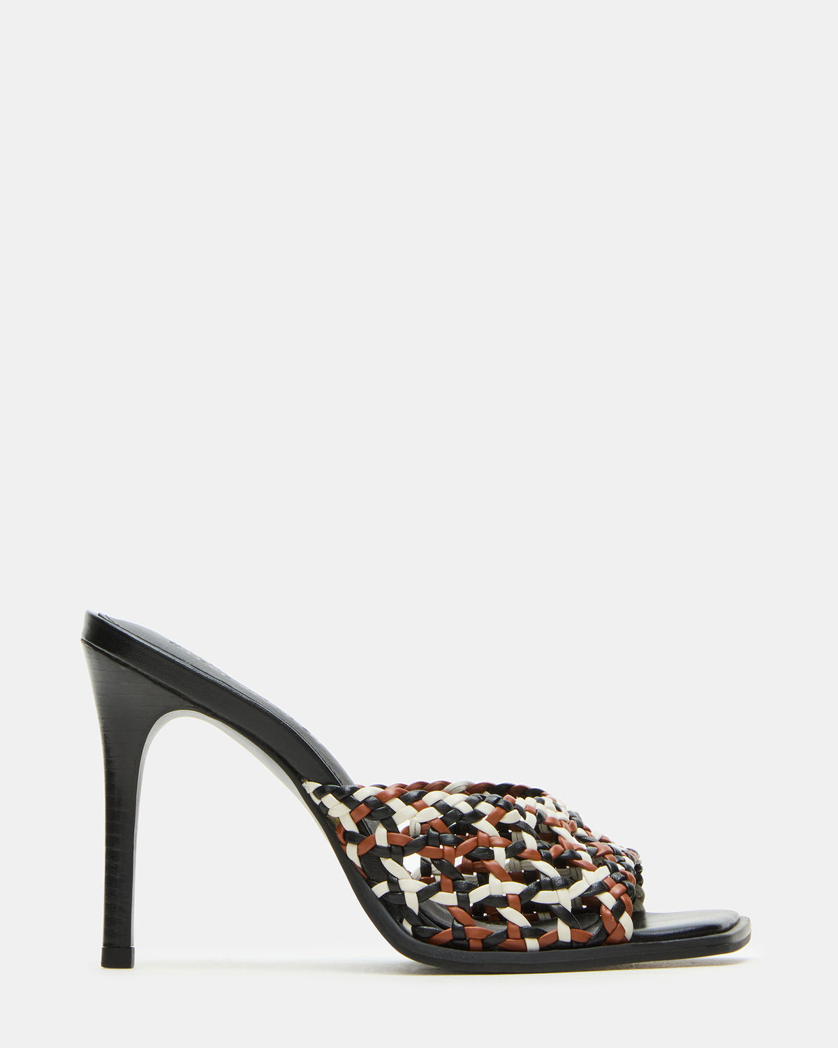 Steve Madden TIKKI Brown Multi Square-Toe Mule Stiletto Women's Heel