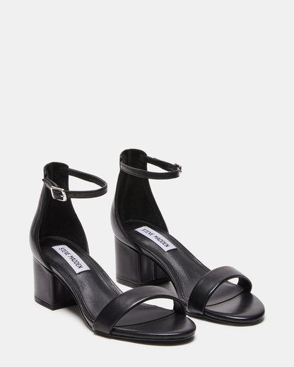 Steve Madden IRENEE Black Leather Women's 2 Inch Block Heel