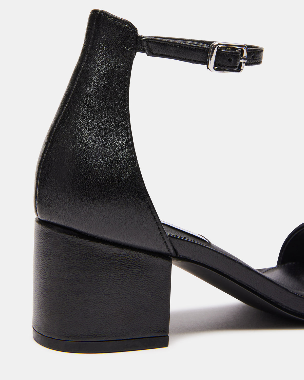 Steve Madden IRENEE Black Leather Women's 2 Inch Block Heel