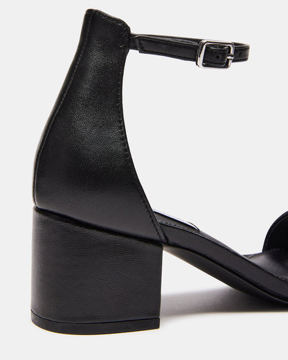 Steve Madden IRENEE Black Leather Women's 2 Inch Block Heel