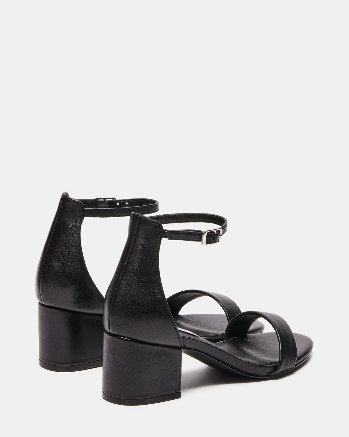 Steve Madden IRENEE Black Leather Women's 2 Inch Block Heel