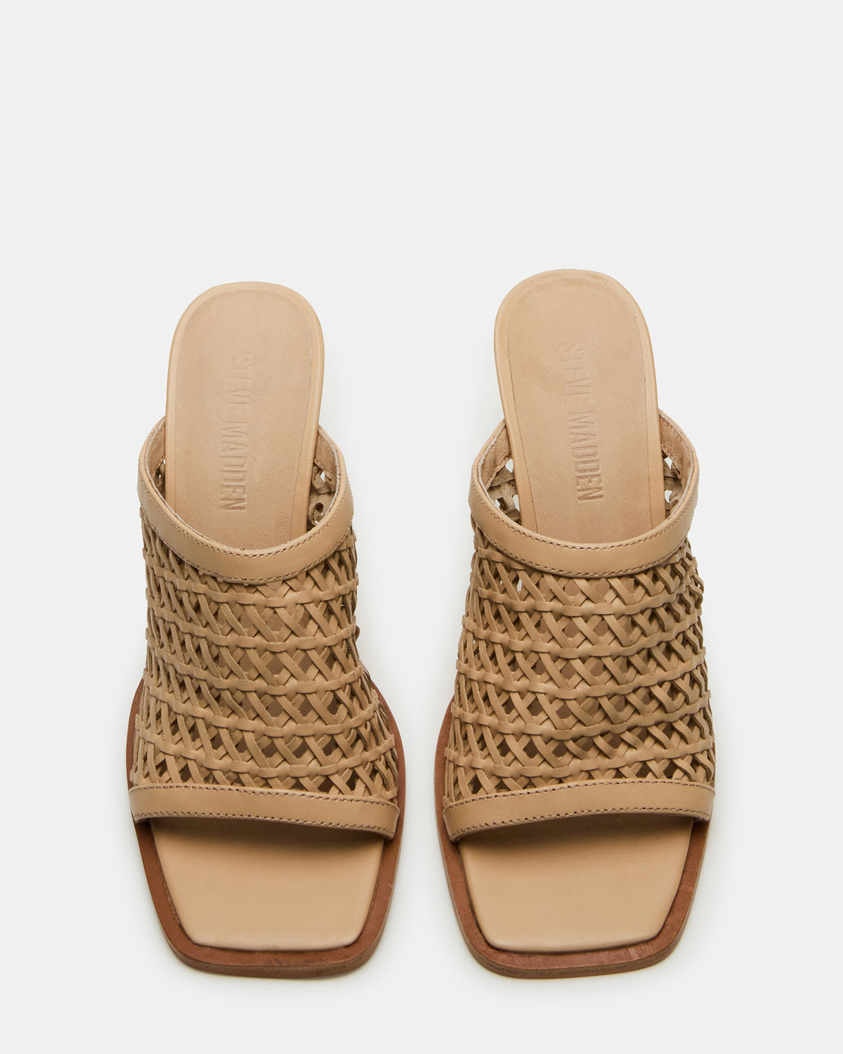 Steve Madden FRESCA Natural Woven Square-Toe Mule Women's Heel