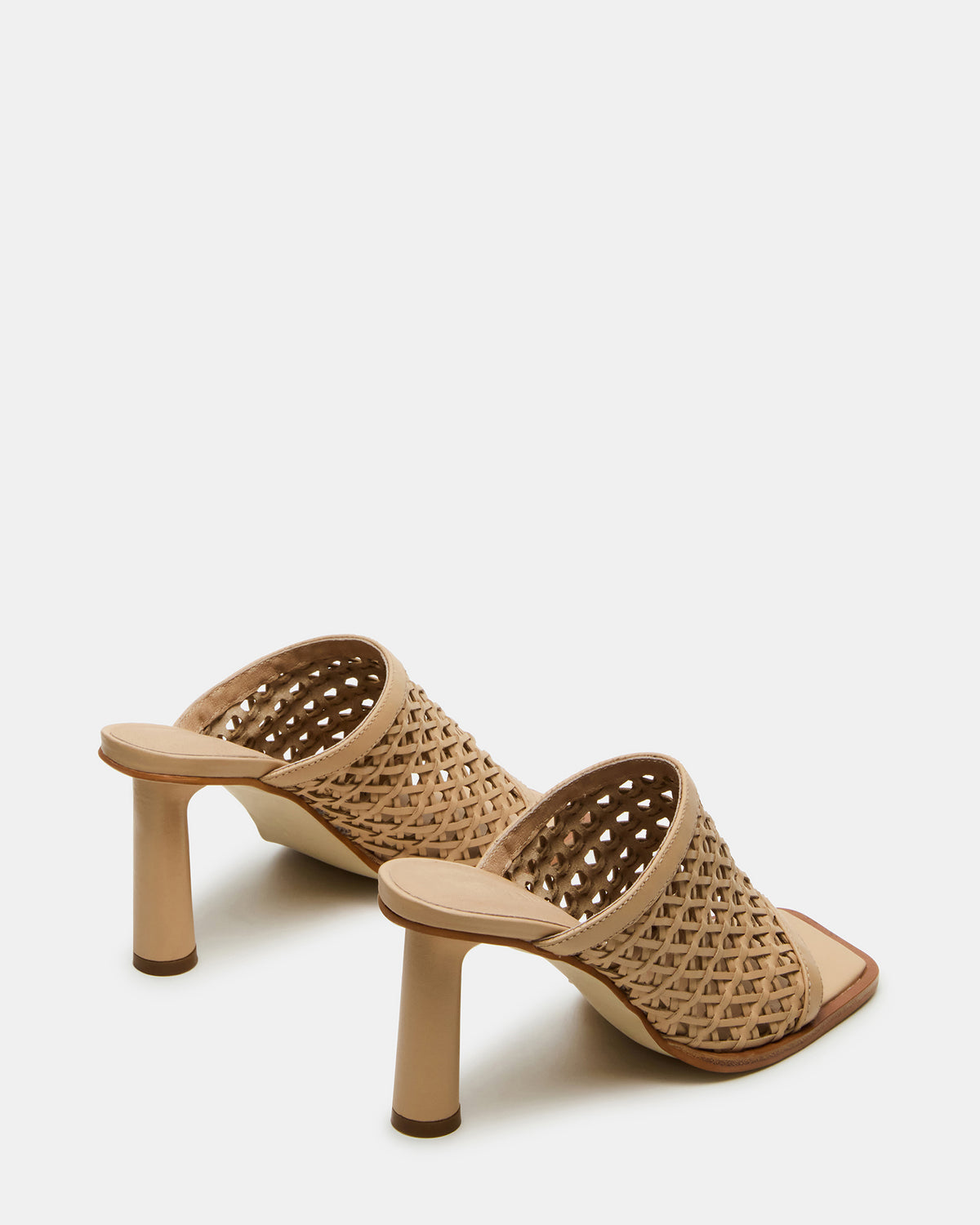 Steve Madden FRESCA Natural Woven Square-Toe Mule Women's Heel