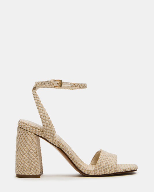 Steve Madden MESSA Raffia Women's Square-Toe Block Heel