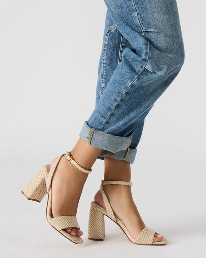Steve Madden MESSA Raffia Women's Square-Toe Block Heel