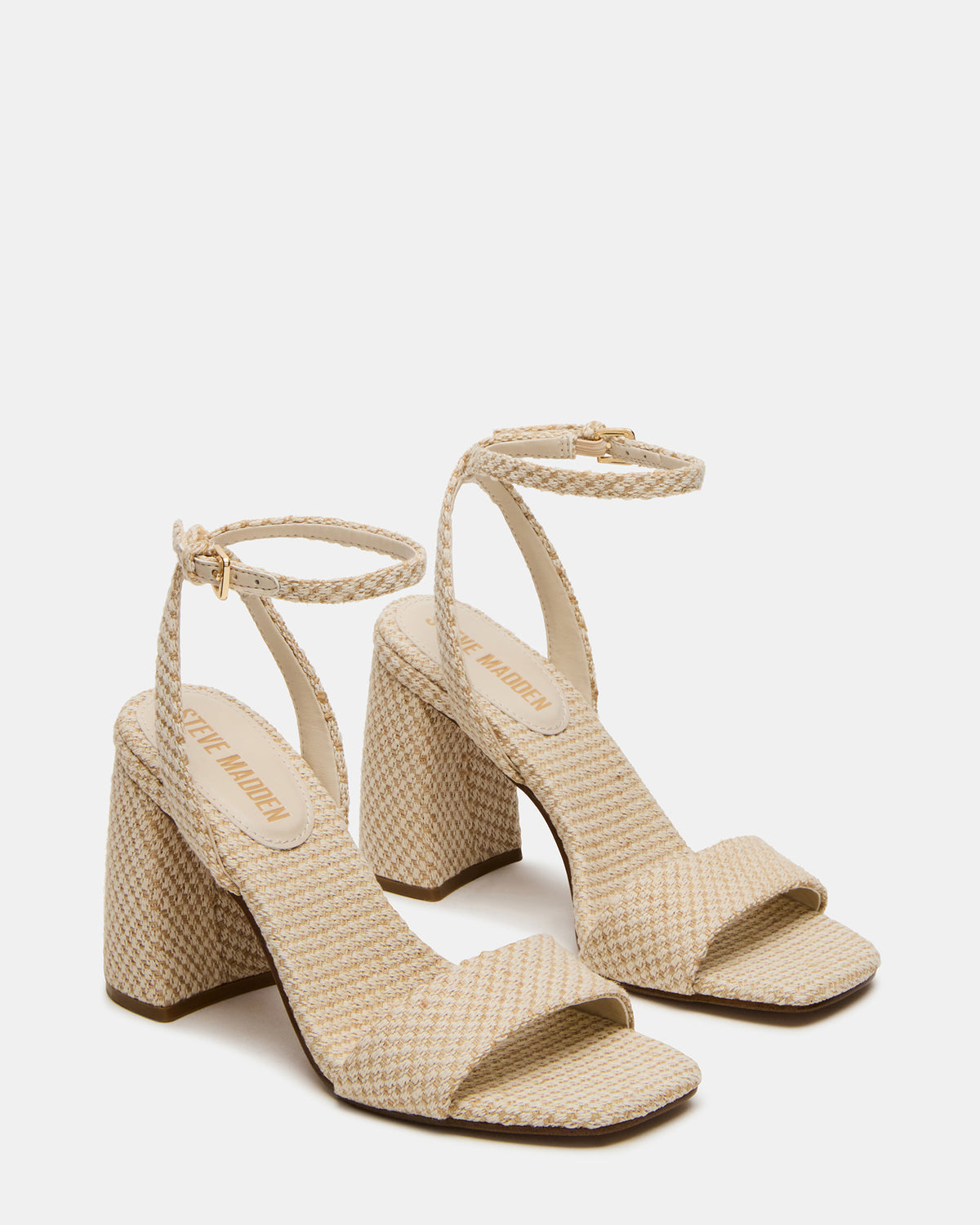 Steve Madden MESSA Raffia Women's Square-Toe Block Heel