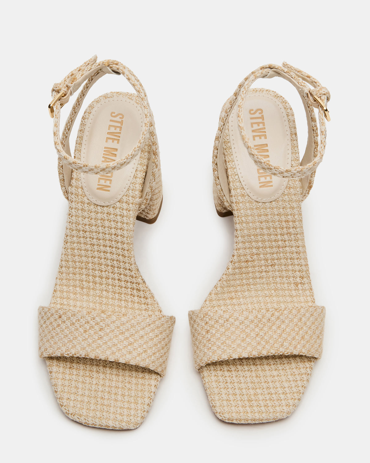 Steve Madden MESSA Raffia Women's Square-Toe Block Heel