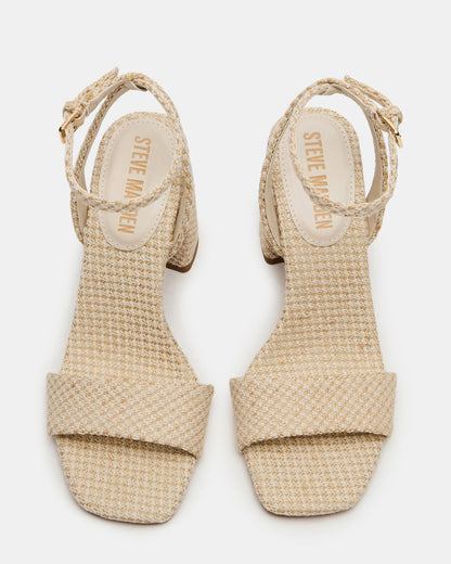 Steve Madden MESSA Raffia Women's Square-Toe Block Heel