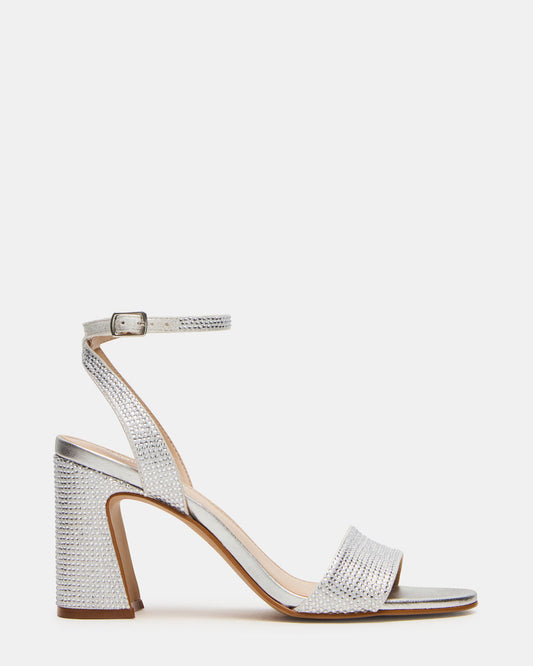 Steve Madden LARAH Rhinestone Rounded Toe Block Heel Women's Heel