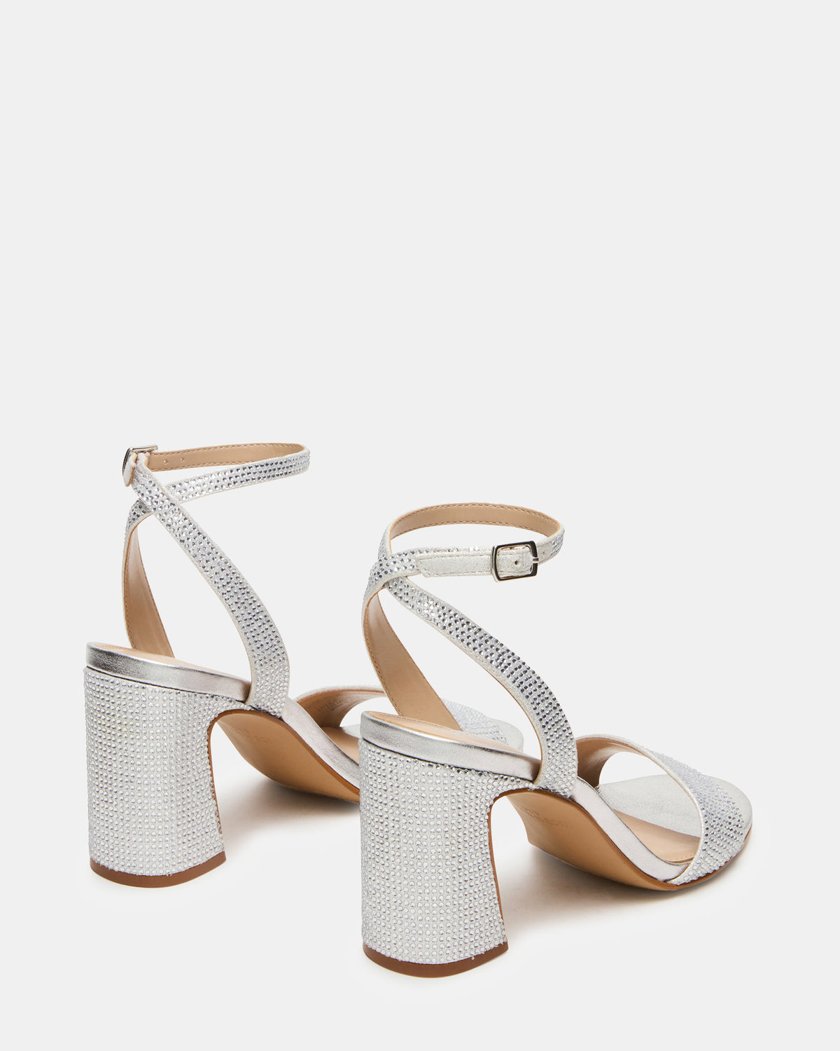 Steve Madden LARAH Rhinestone Rounded Toe Block Heel Women's Heel