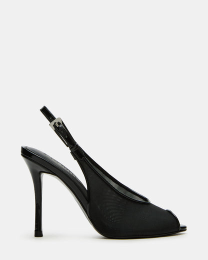 Steve Madden PRESCOTT Black Mesh Women's Slingback Stiletto Heel