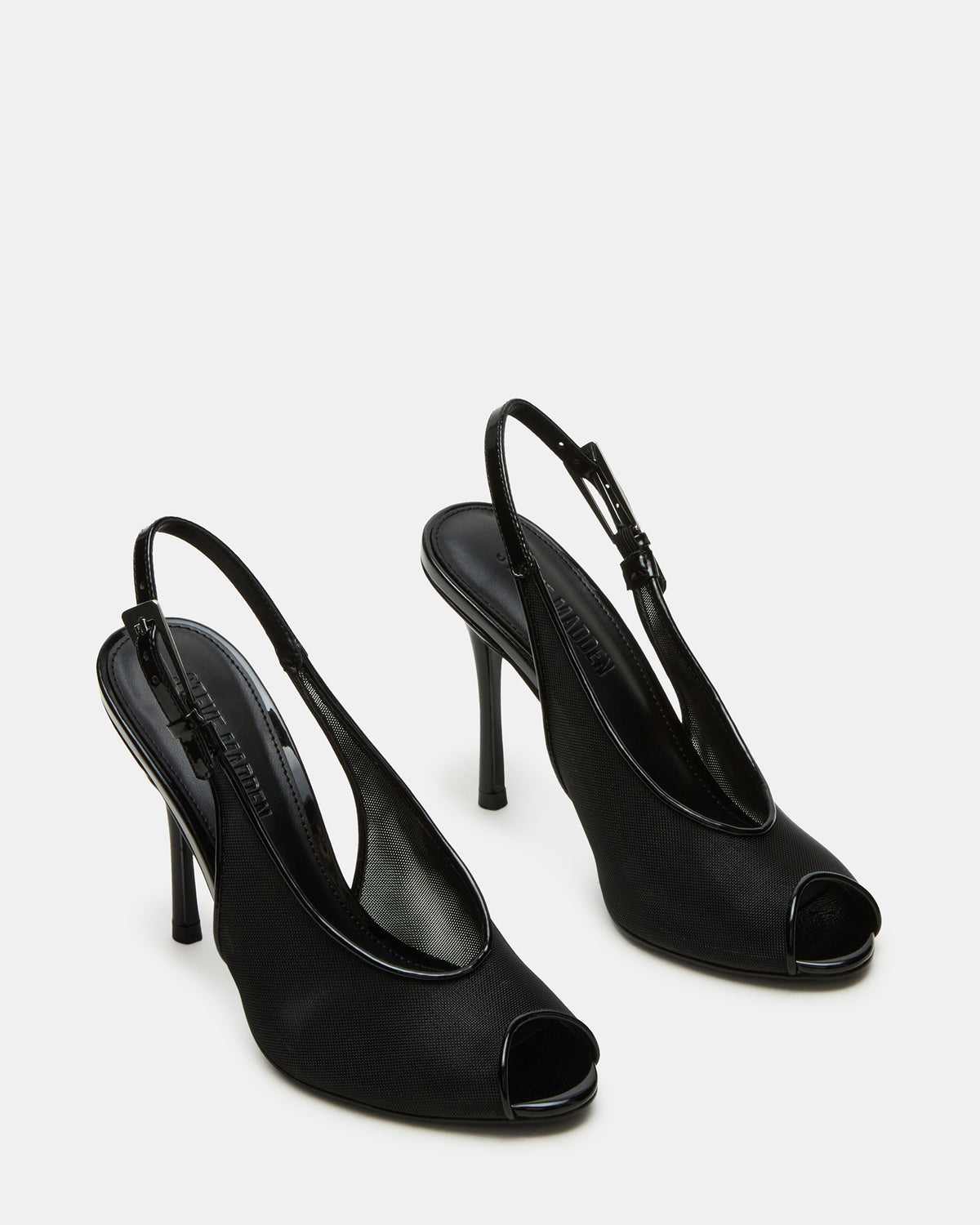 Steve Madden PRESCOTT Black Mesh Women's Slingback Stiletto Heel