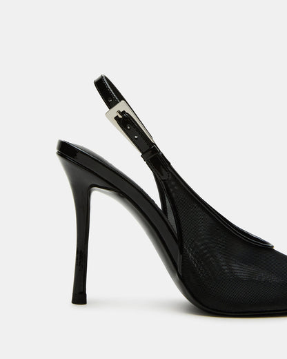 Steve Madden PRESCOTT Black Mesh Women's Slingback Stiletto Heel