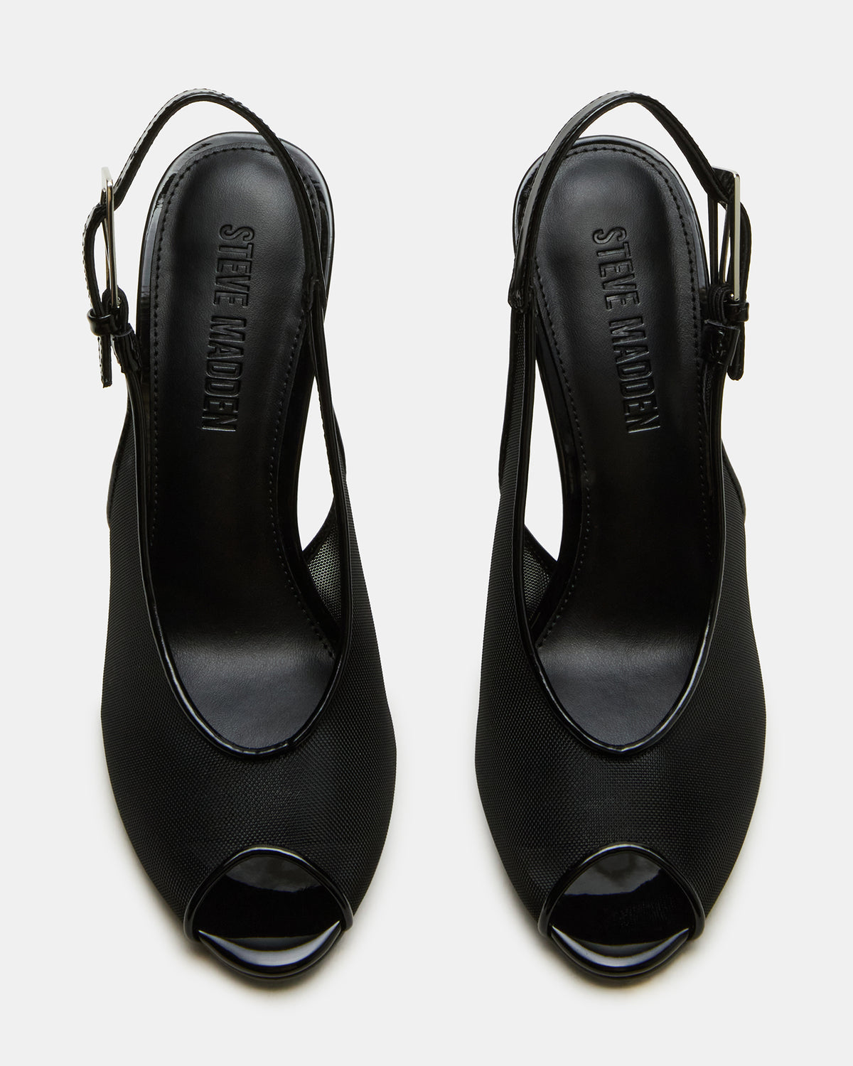 Steve Madden PRESCOTT Black Mesh Women's Slingback Stiletto Heel
