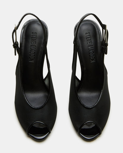 Steve Madden PRESCOTT Black Mesh Women's Slingback Stiletto Heel