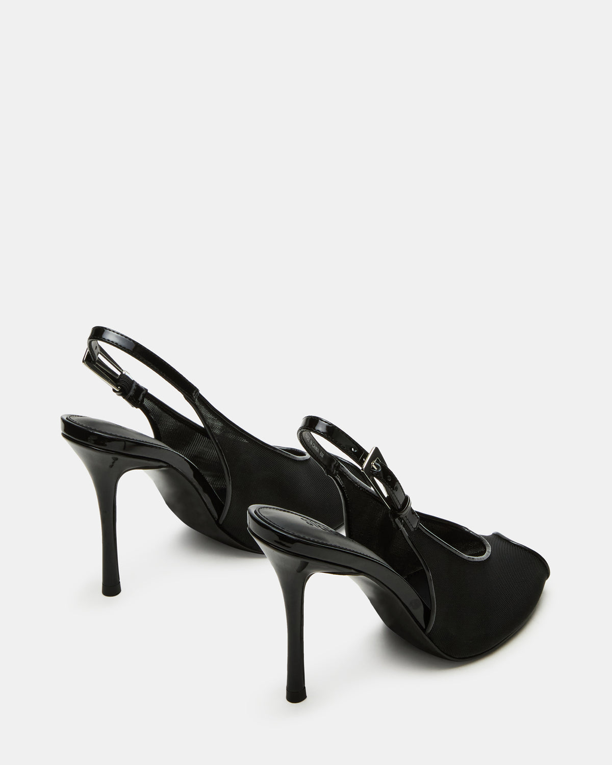 Steve Madden PRESCOTT Black Mesh Women's Slingback Stiletto Heel
