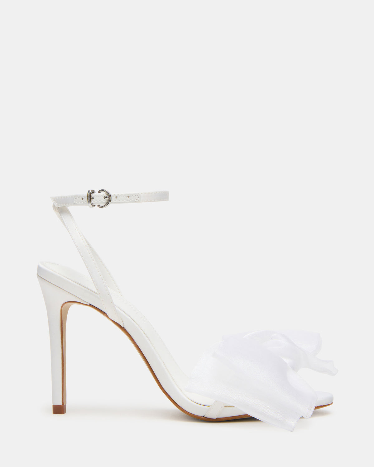Steve Madden RADIANCE White Strappy Stiletto Bow Women's Heels