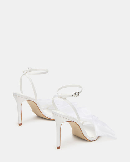 Steve Madden RADIANCE White Strappy Stiletto Bow Women's Heels