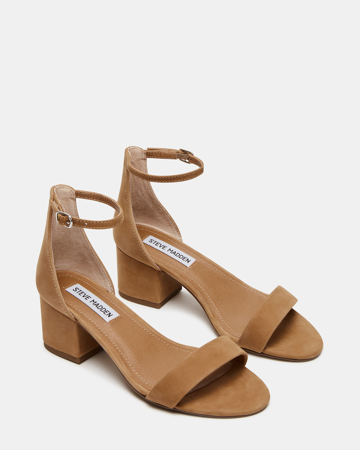 Steve Madden IRENNEW Tan Nubuck Women's Wide Width Heeled Sandal