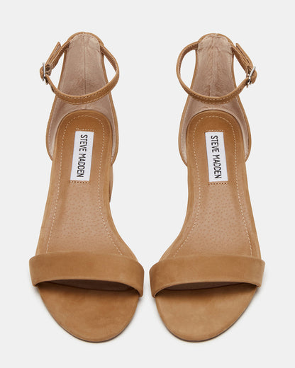 Steve Madden IRENNEW Tan Nubuck Women's Wide Width Heeled Sandal