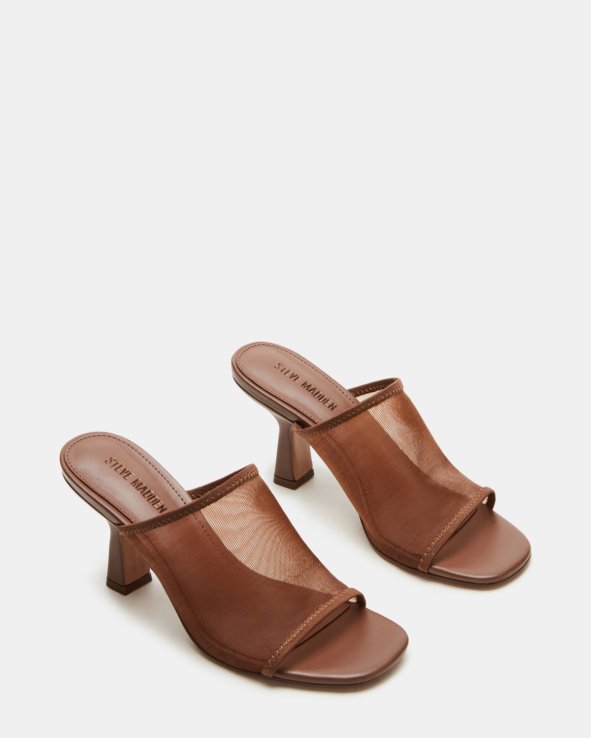 Steve Madden GLEAM Brown Women's Square-Toe Mule Heel