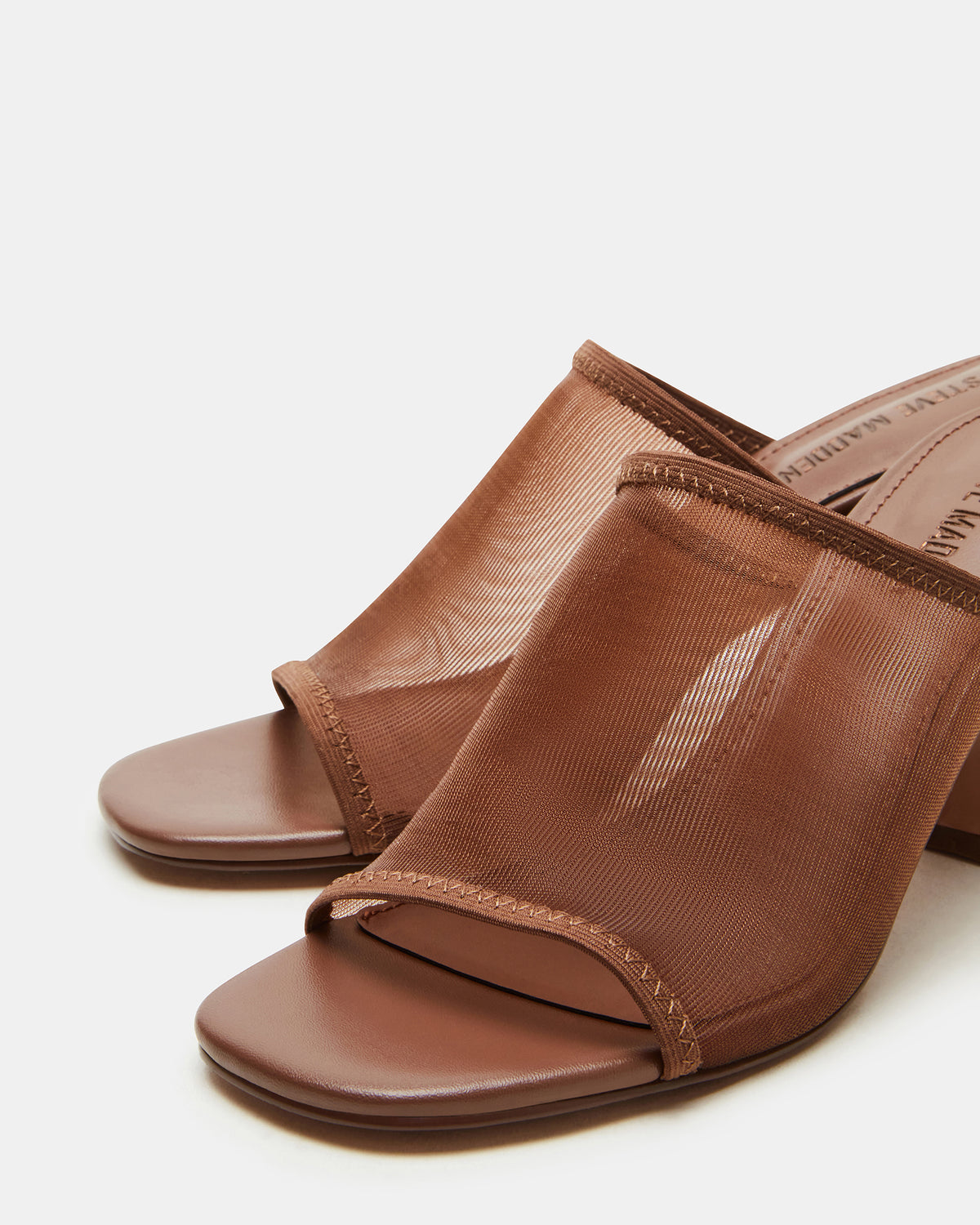 Steve Madden GLEAM Brown Women's Square-Toe Mule Heel