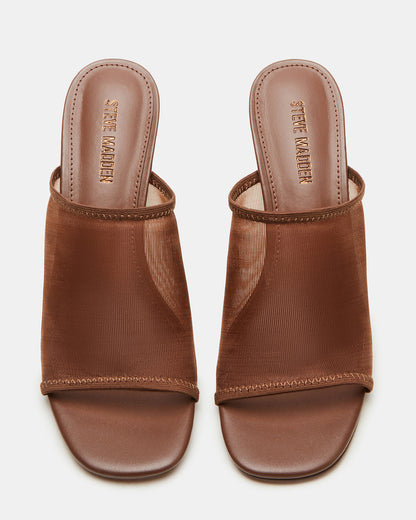 Steve Madden GLEAM Brown Women's Square-Toe Mule Heel