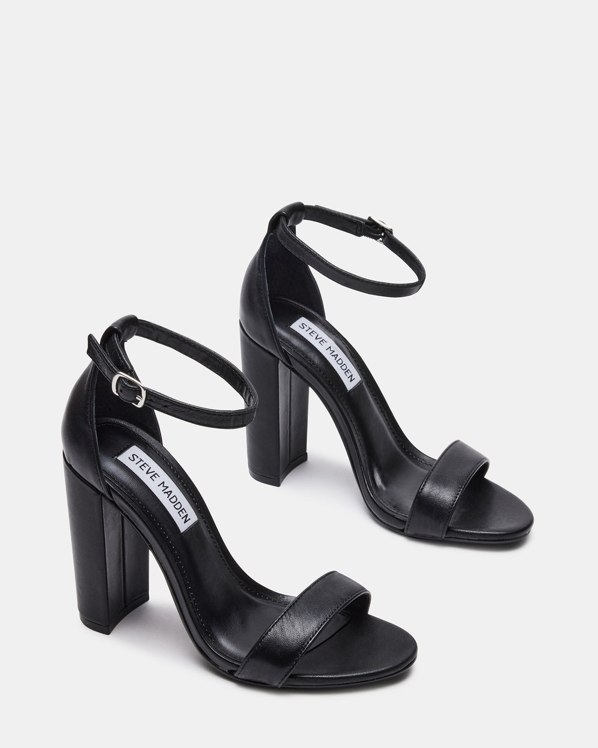 Steve Madden CARRSON Black Leather Women's Heel