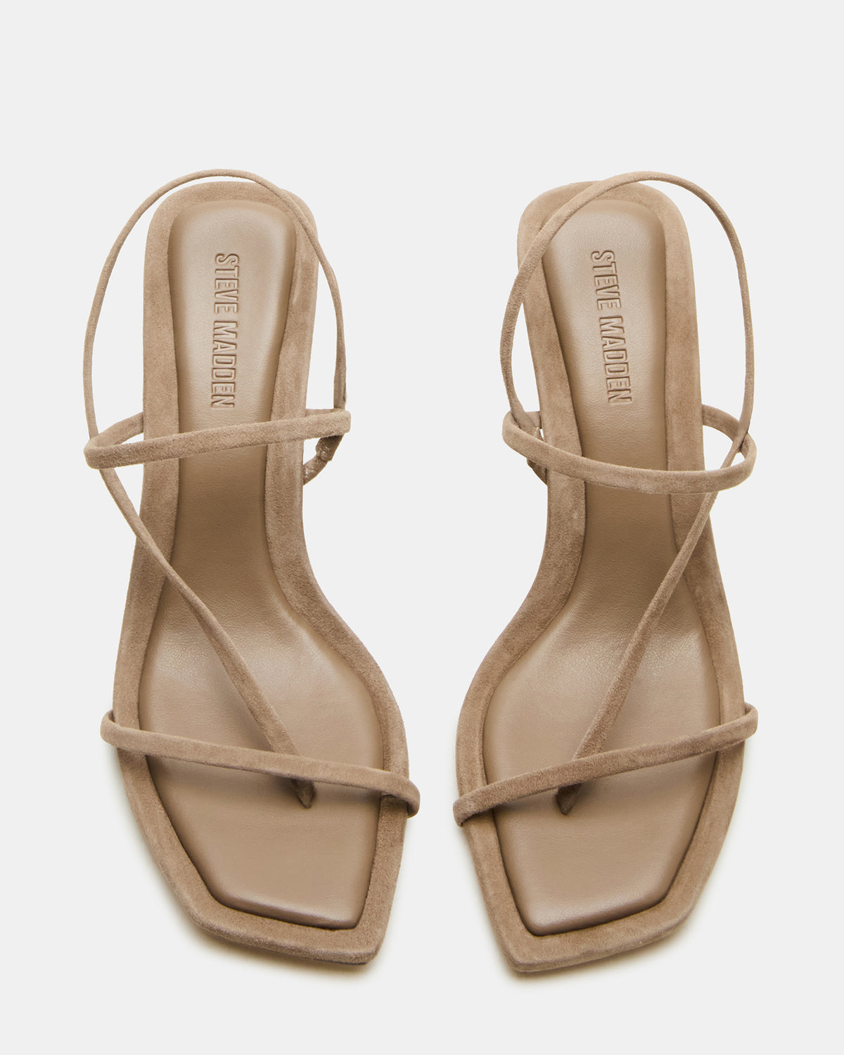 Steve Madden LOCKE Taupe Women's Dainty Strappy Square Toe Heel
