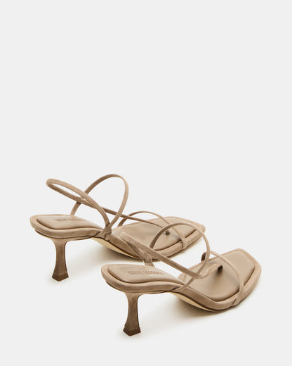 Steve Madden LOCKE Taupe Women's Dainty Strappy Square Toe Heel
