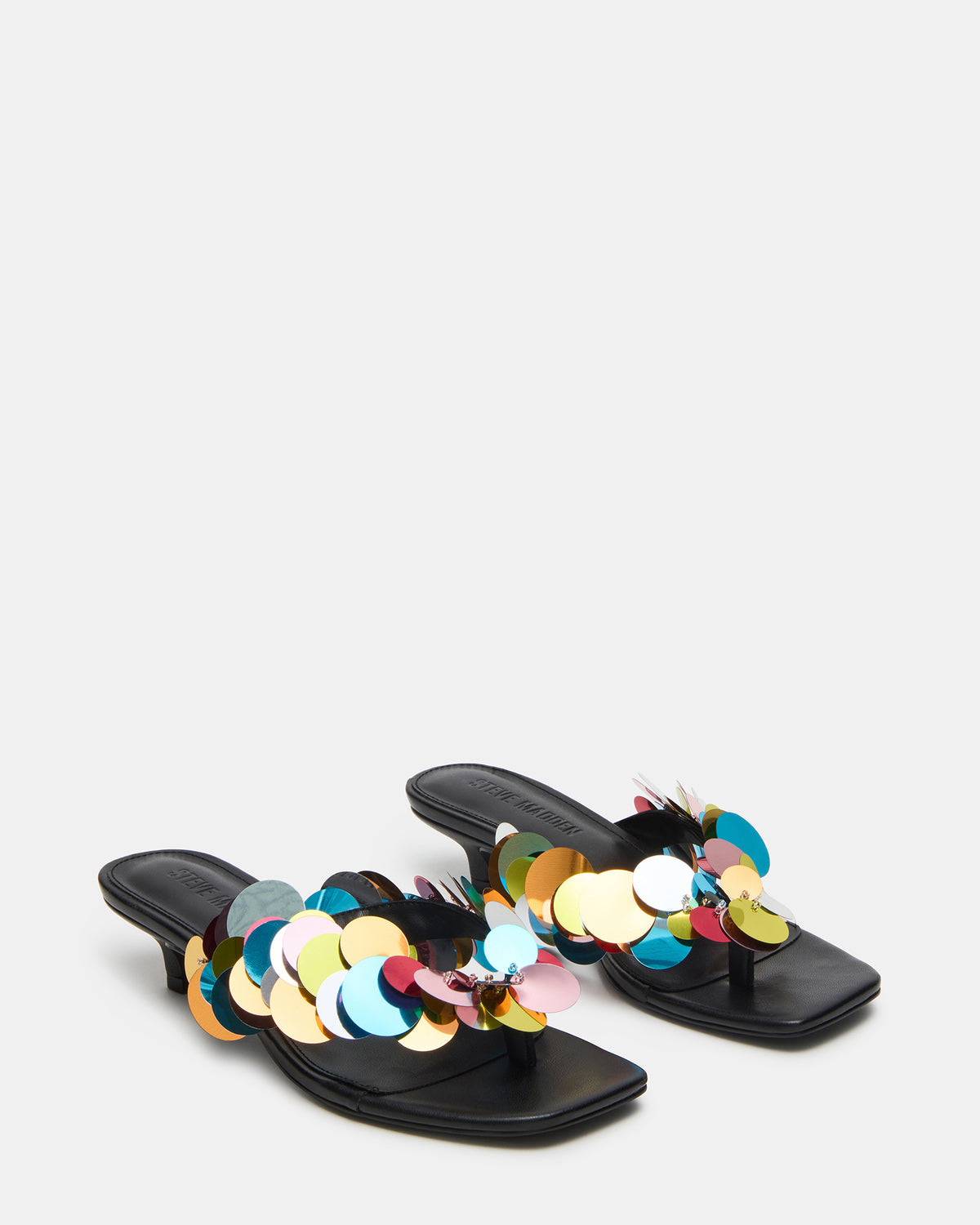 Steve Madden TRACIE Bright Multi Thong Strap Women's Kitten Heel