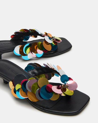 Steve Madden TRACIE Bright Multi Thong Strap Women's Kitten Heel