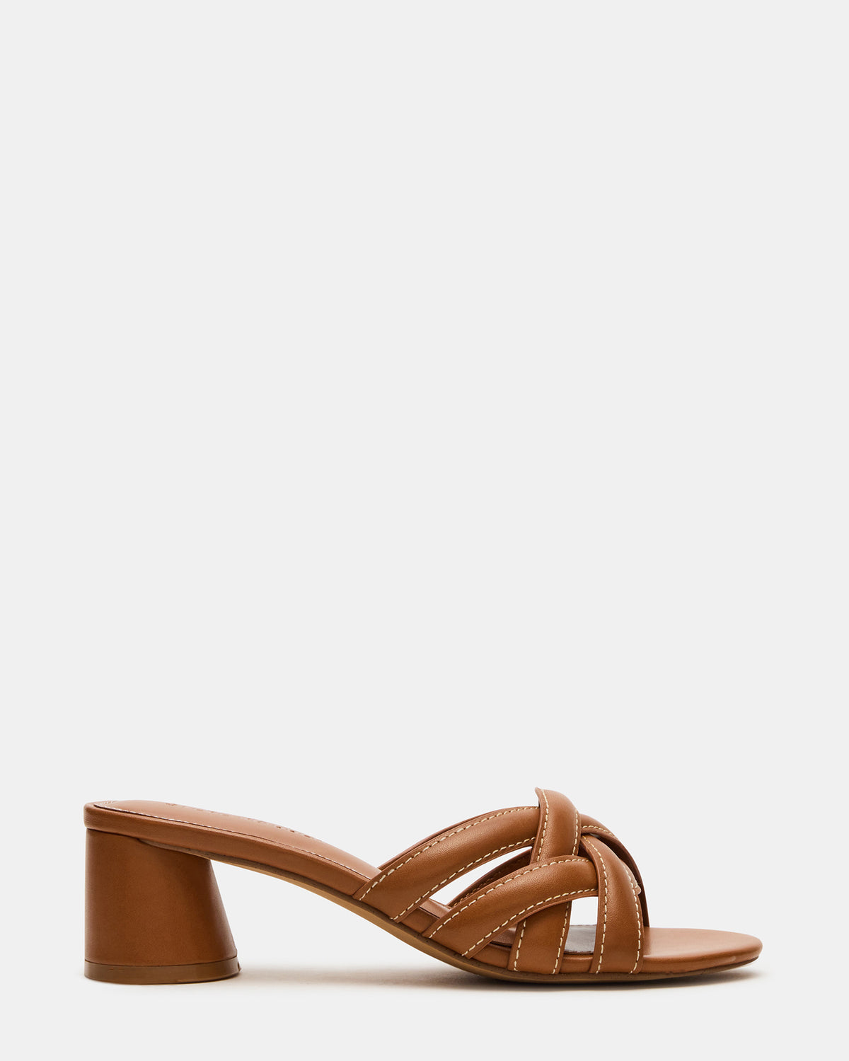 Steve Madden MARANO Tan Leather Women's Mule Block Heel