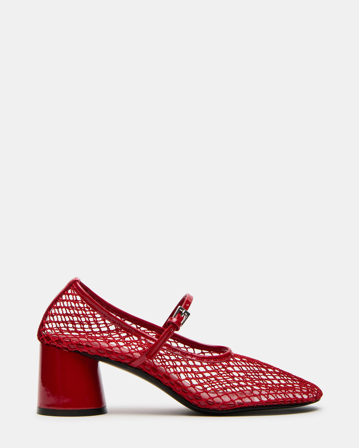 Steve Madden RAYNOR Red Women's Mary Jane Mesh Block Heel