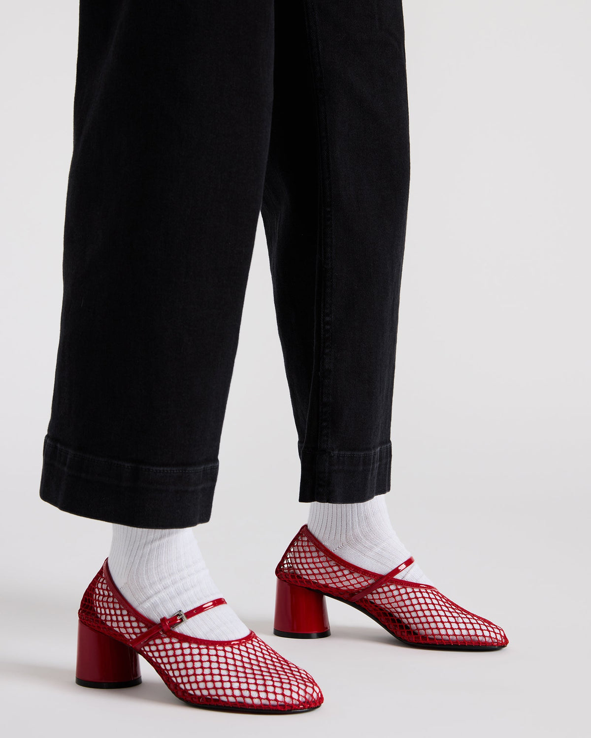 Steve Madden RAYNOR Red Women's Mary Jane Mesh Block Heel