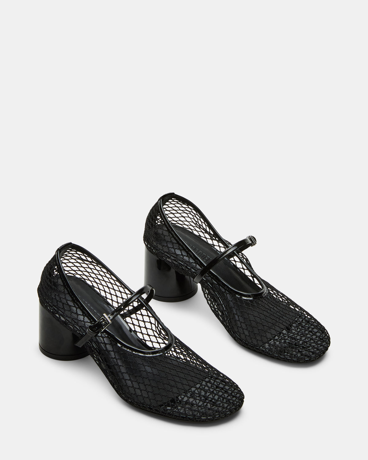 Steve Madden RAYNOR Black Women's Mary Jane Mesh Block Heel