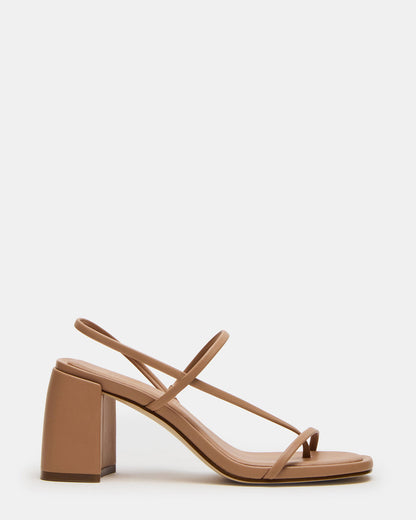 Steve Madden DIORA Natural Women's Strappy Square-Toe Heel