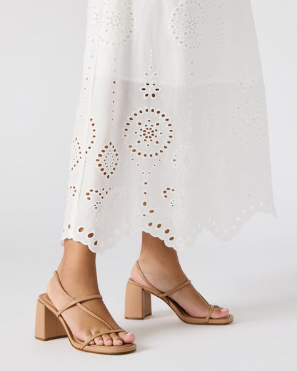 Steve Madden DIORA Natural Women's Strappy Square-Toe Heel