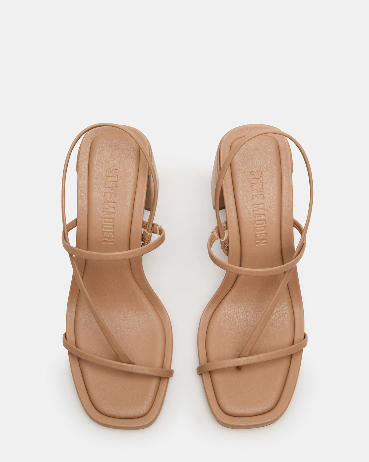 Steve Madden DIORA Natural Women's Strappy Square-Toe Heel