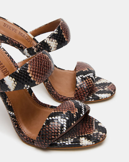 Steve Madden SATURN Brown Snake Stiletto Mule Women's Heel
