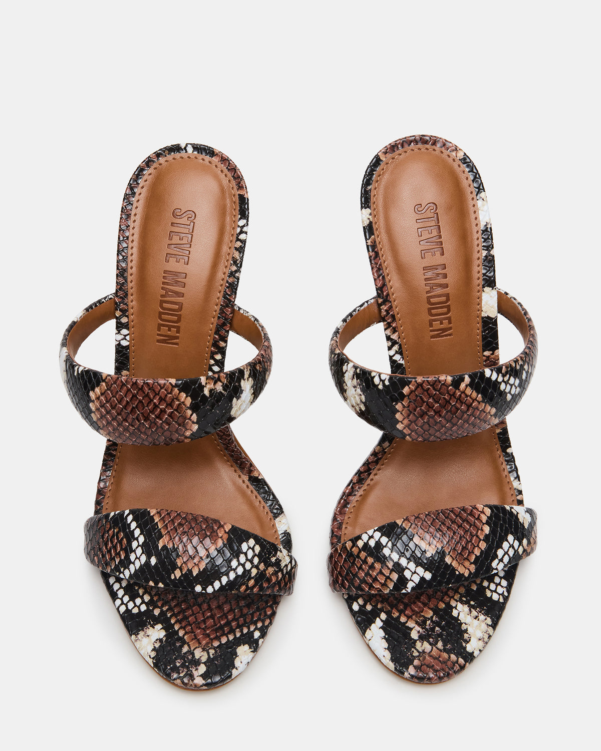 Steve Madden SATURN Brown Snake Stiletto Mule Women's Heel