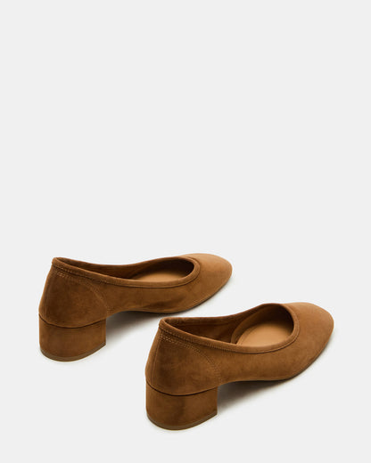 Steve Madden MOLLIE Chestnut Suede Ballet Women's Block Heels