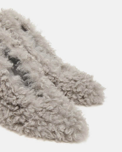 Steve Madden ACHILLES Light Blue Pointed-Toe Faux Fur Stiletto Women's Heel