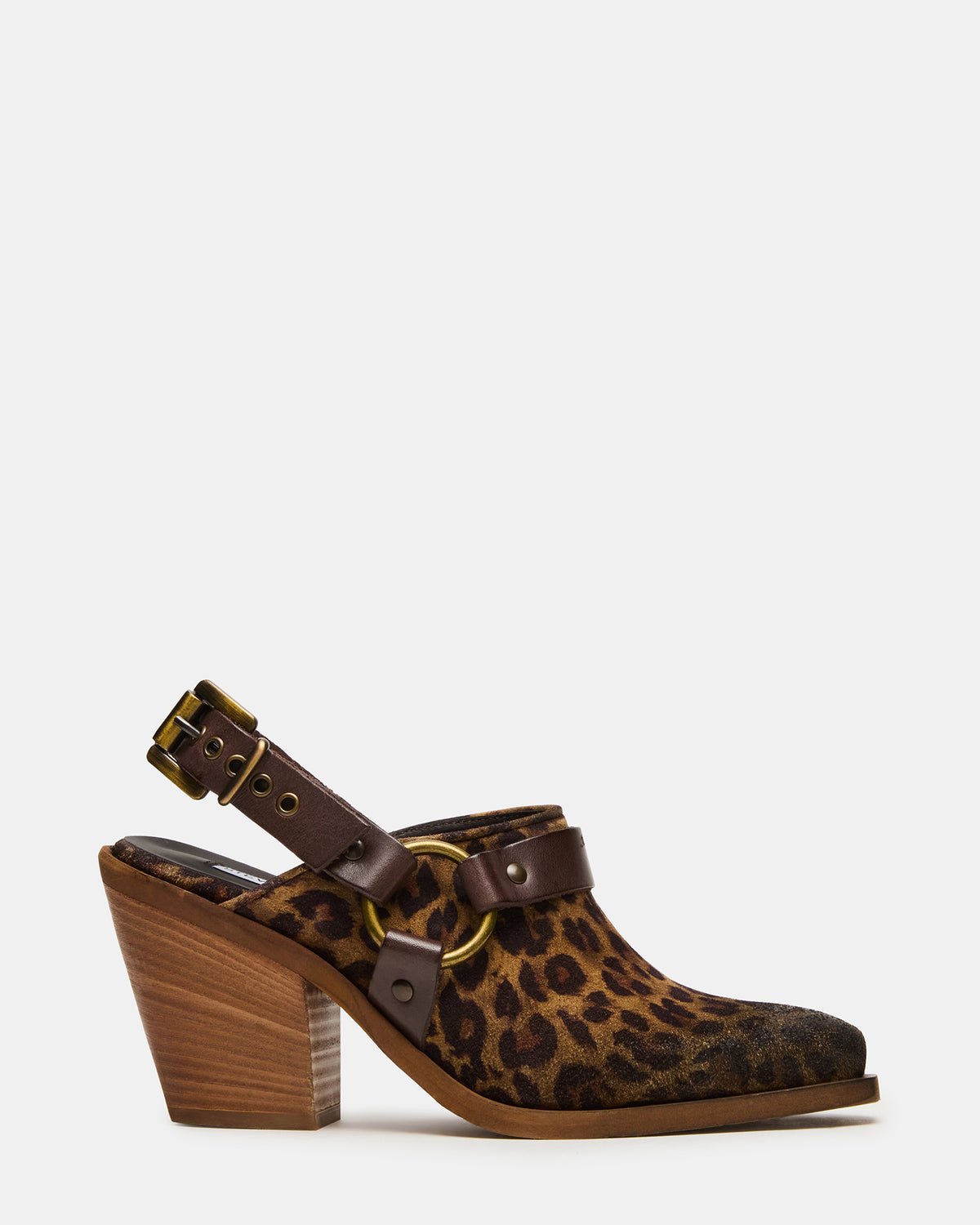 Steve Madden TALIKA Leopard Suede Pointed-Toe Buckle Slingback Women's Heel