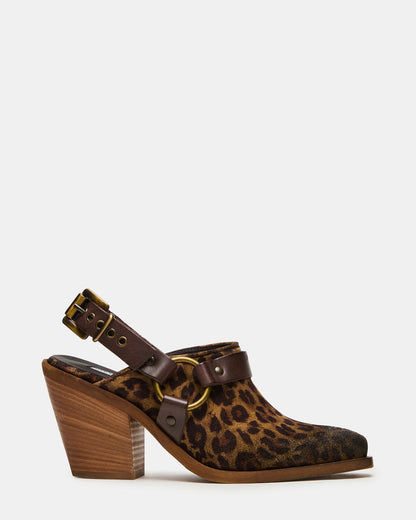 Steve Madden TALIKA Leopard Suede Pointed-Toe Buckle Slingback Women's Heel