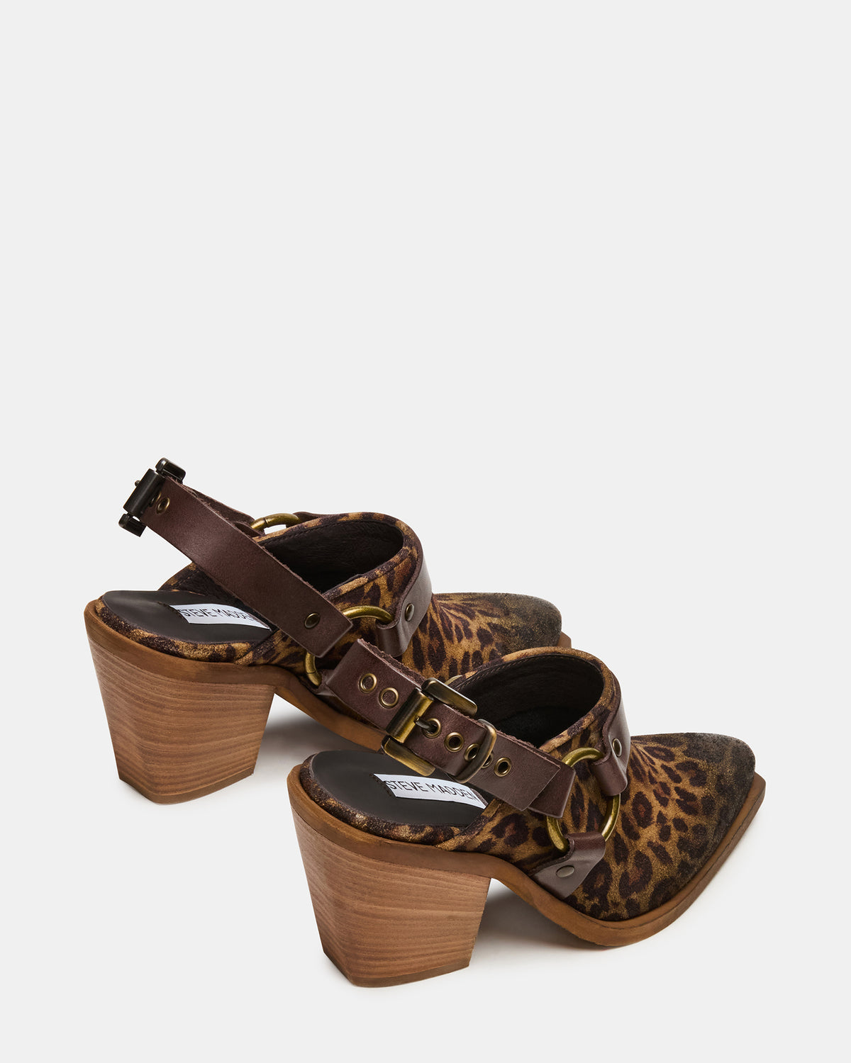 Steve Madden TALIKA Leopard Suede Pointed-Toe Buckle Slingback Women's Heel