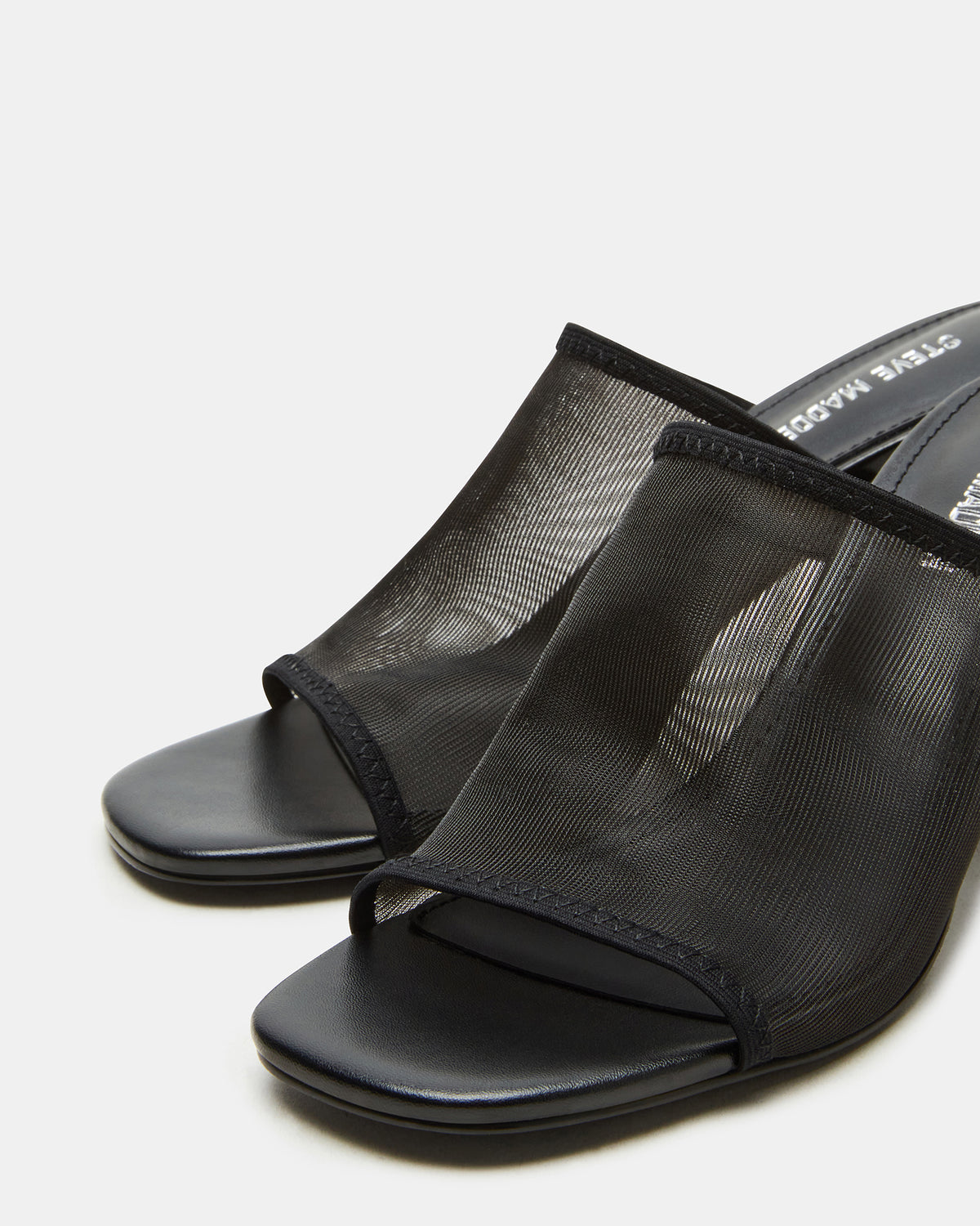 Steve Madden GLEAM Black Women's Square-Toe Mule Heel