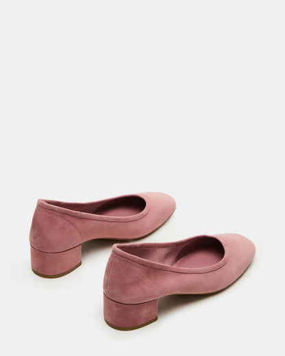 Steve Madden MOLLIE Mauve Suede Ballet Women's Block Heels