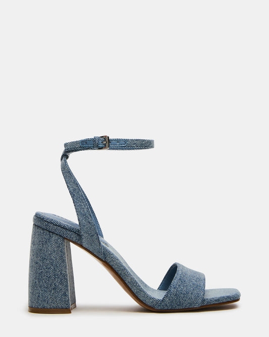 Steve Madden MESSA Denim Fabric Women's Square-Toe Block Heel