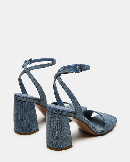 Steve Madden MESSA Denim Fabric Women's Square-Toe Block Heel